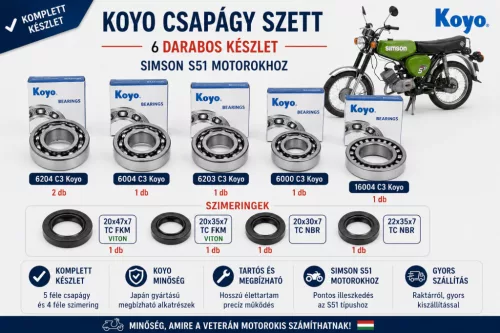 Simson S51 csapágy-szimering szett - Koyo
